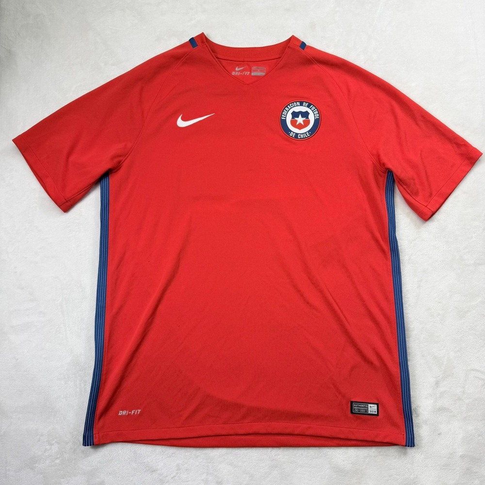 Nike Chile Soccer Jersey Mens Large Red 2016 Authentic Dri-FIT National Team